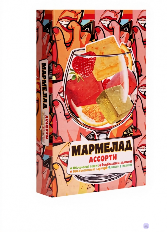  Мармелад АлкоАссорти(яблочный виски, клубничный просекко, апельсиновый вермут, лайм текила) 110г в Архангельске